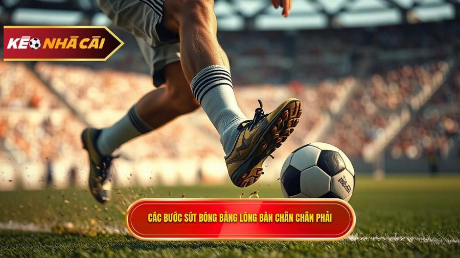 Phân tích chi tiết các bước thực hiện kỹ thuật sút bóng bằng lòng bàn chân phải